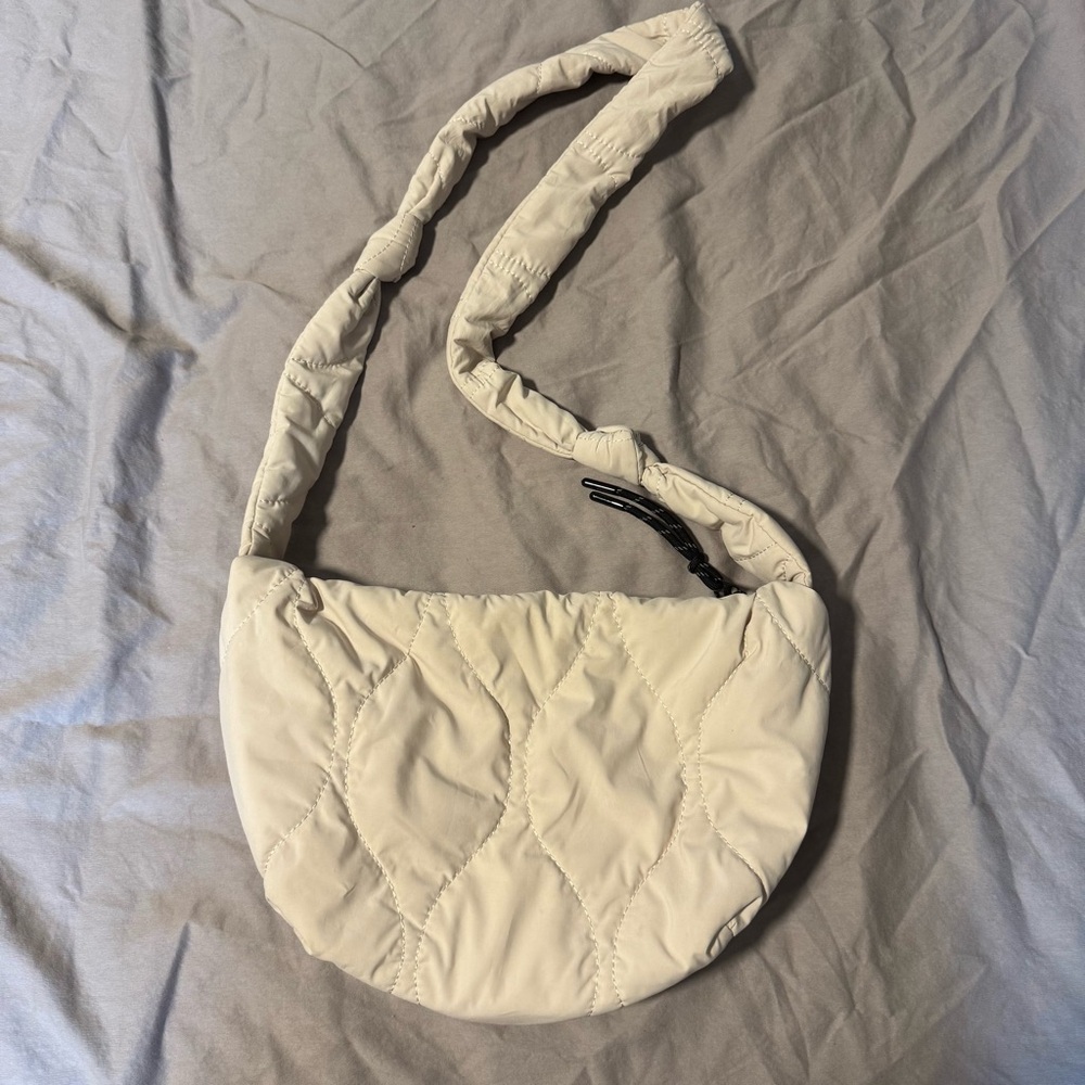 Street Level Cream Puffer Crossbody
